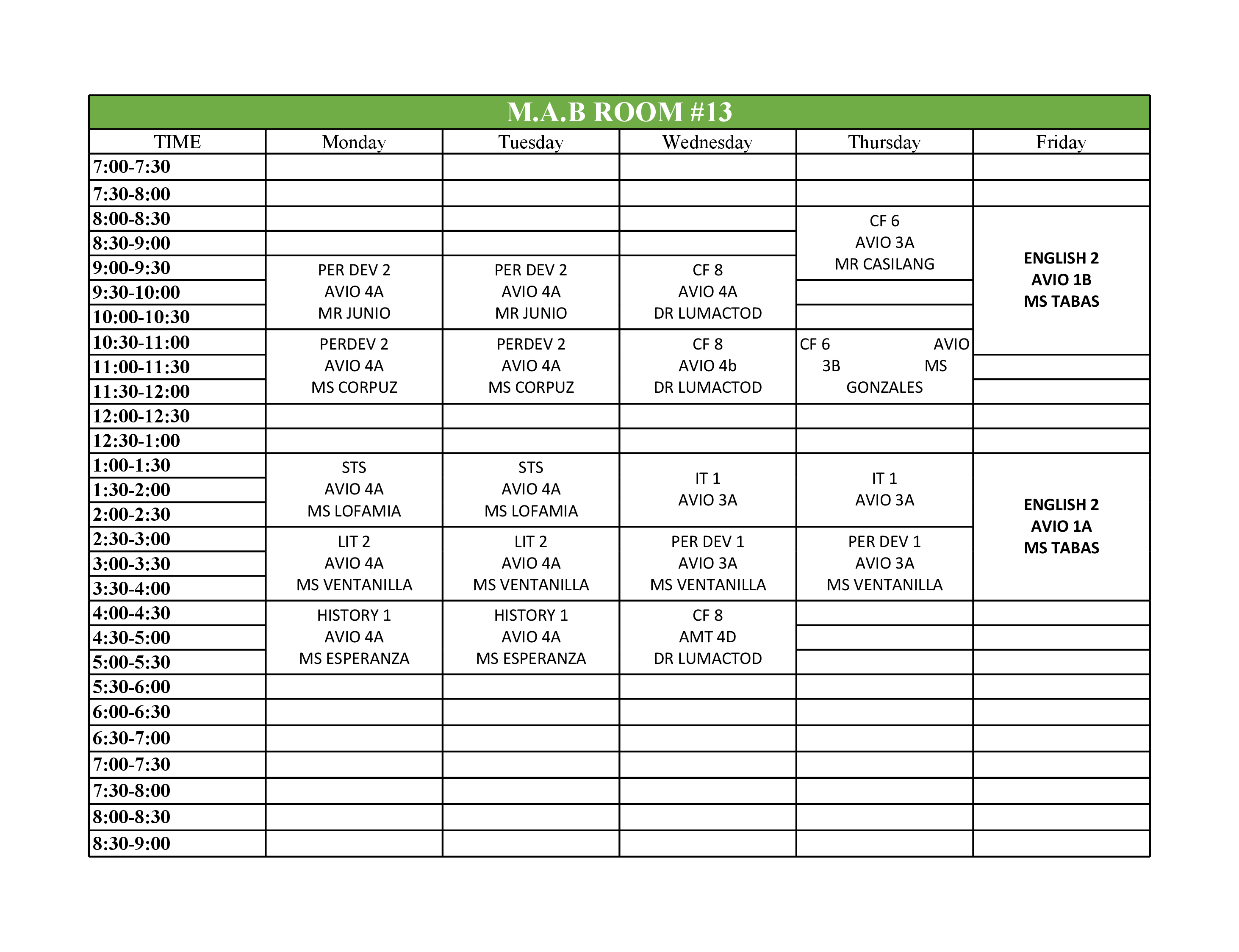 Mab Room 13